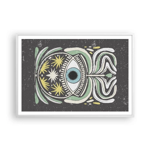 Poster în ramă albă - Ritualuri tribale - 100x70 cm