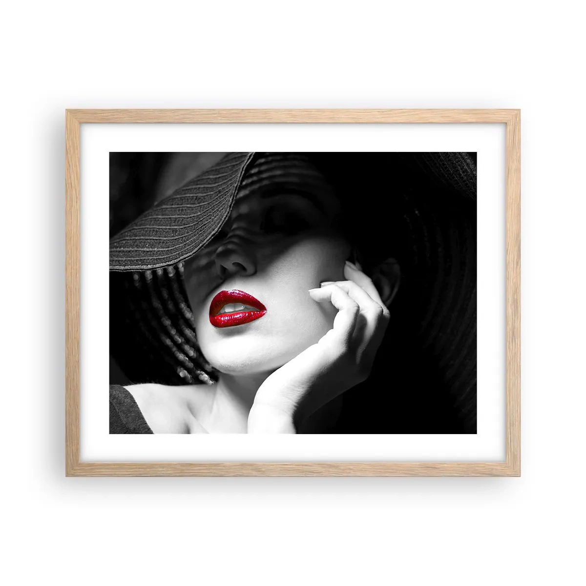 Poster în ramă de stejar deschis - Studiu în stacojiu - 50x40 cm