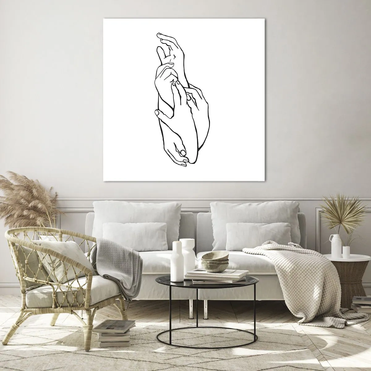 Tablou pe sticlă - Atingere bună - 60x60 cm