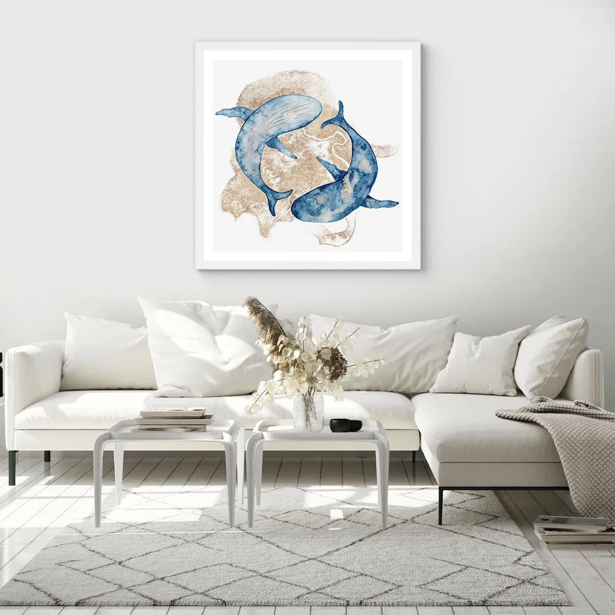 Poster în ramă albă - Prietenie sau iubire? - 60x60 cm
