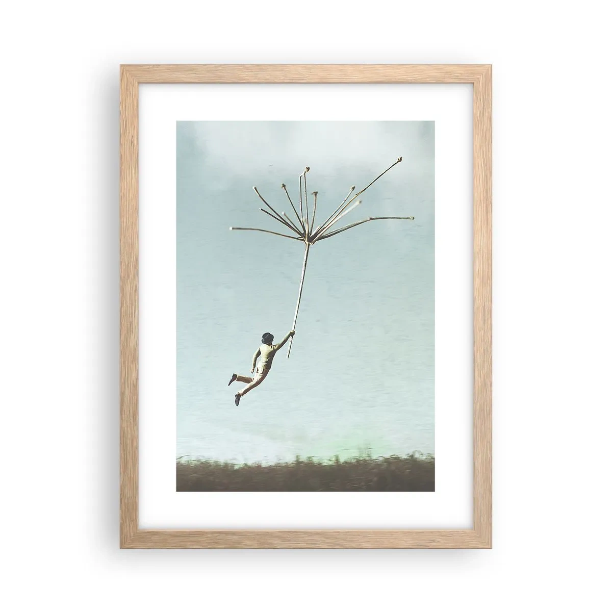 Poster în ramă de stejar deschis - Zmeuri, suflante, vânt - 30x40 cm