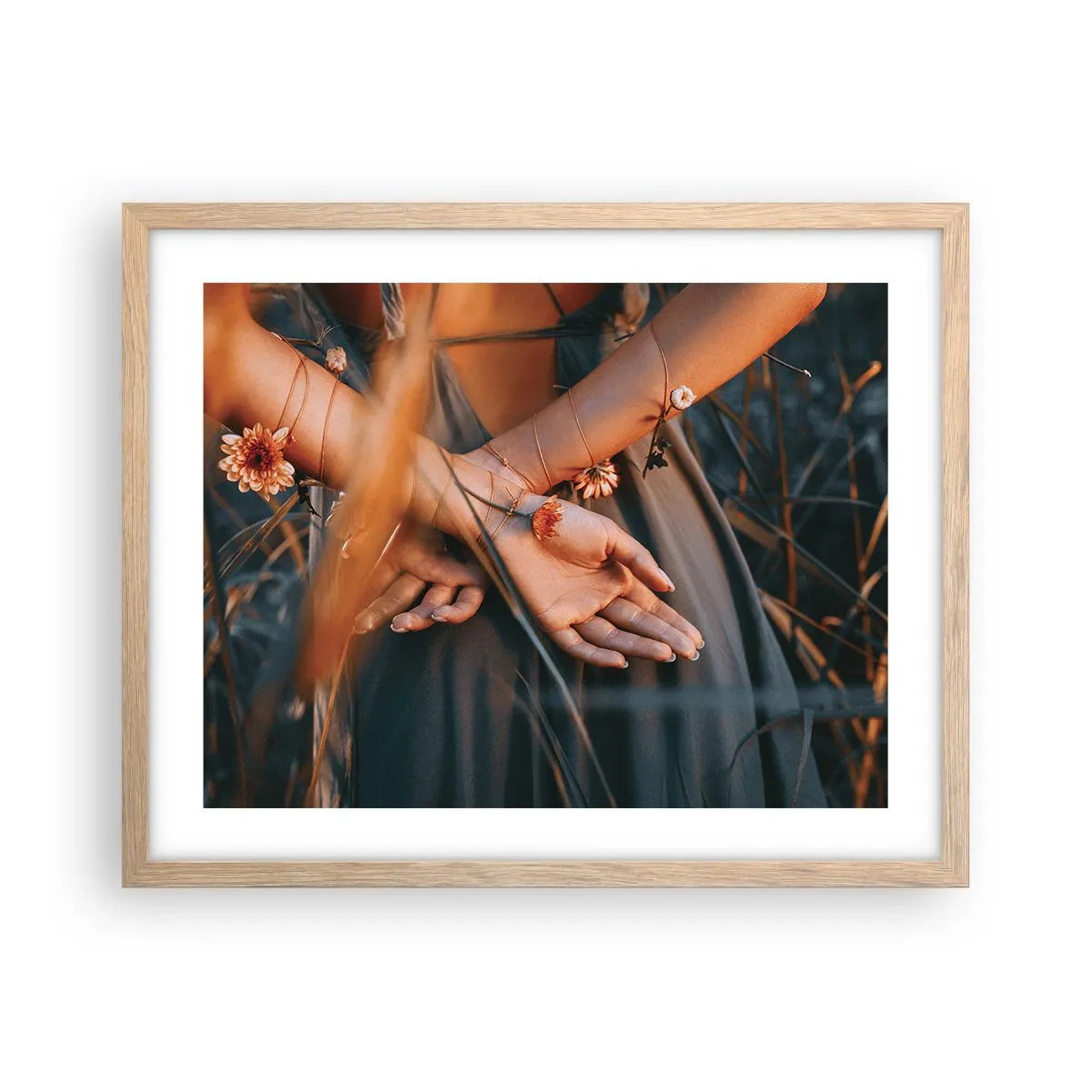 Poster în ramă de stejar deschis - Legată de natură - 50x40 cm