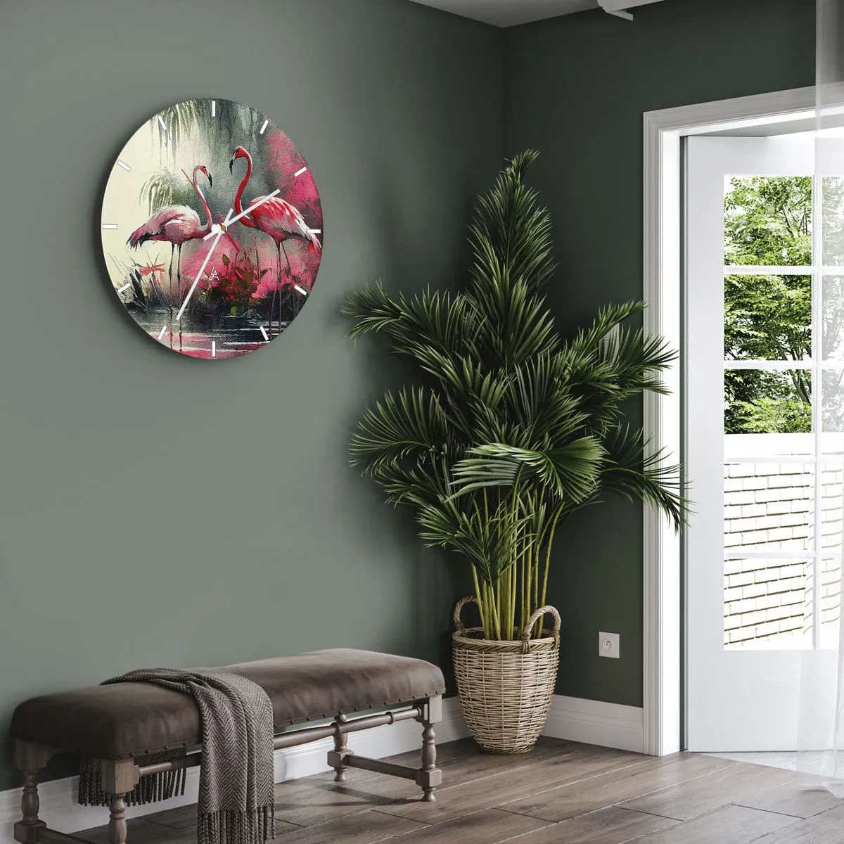 Ceas de perete - Ceas pe sticlă - O lecție de farmec natural - 40x40 cm