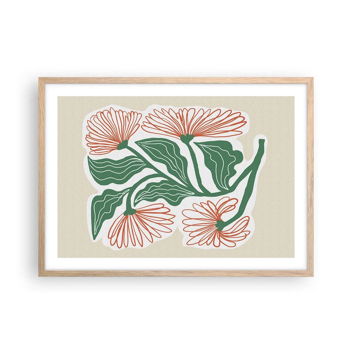 Poster în ramă de stejar deschis - Folclor modern - 70x50 cm