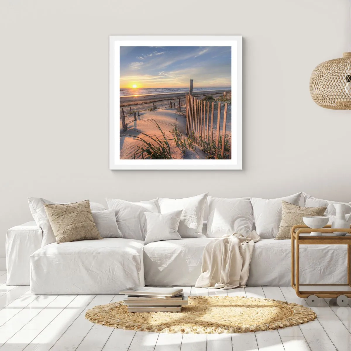 Poster în ramă albă - Strălucirea și umbra vântului - 60x60 cm