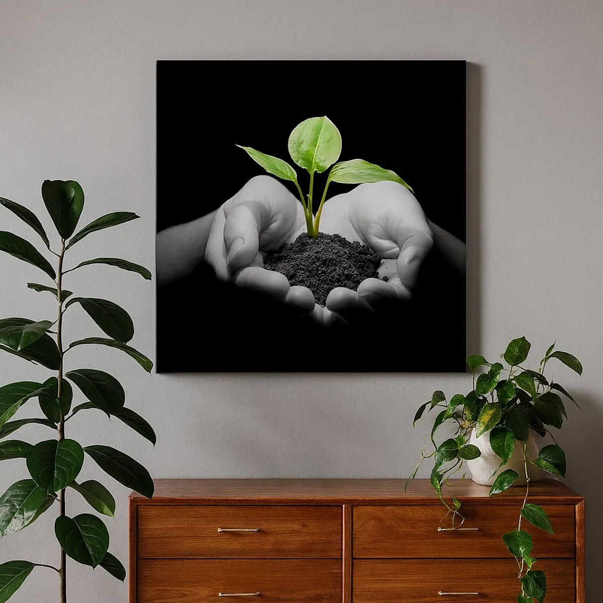 Tablou pe pânză - Iubesc natura, o protejez - 30x30 cm