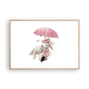 Poster în ramă de stejar deschis - Pur și simplu dragoste - 100x70 cm