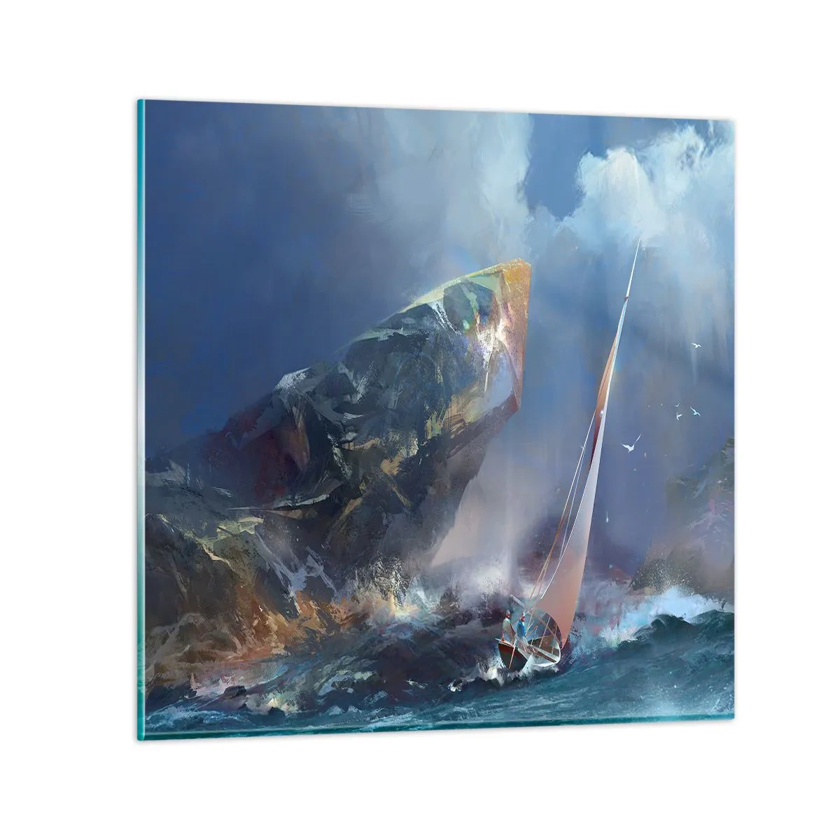 Tablou pe sticlă - Cine îndrăznește, câștigă - 30x30 cm