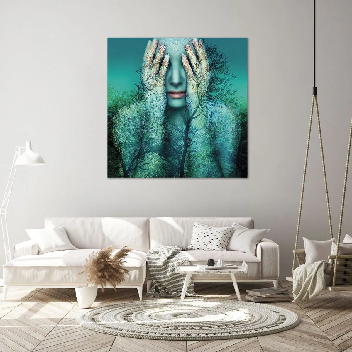 Tablou pe pânză - Scufundată în albastru - 70x70 cm