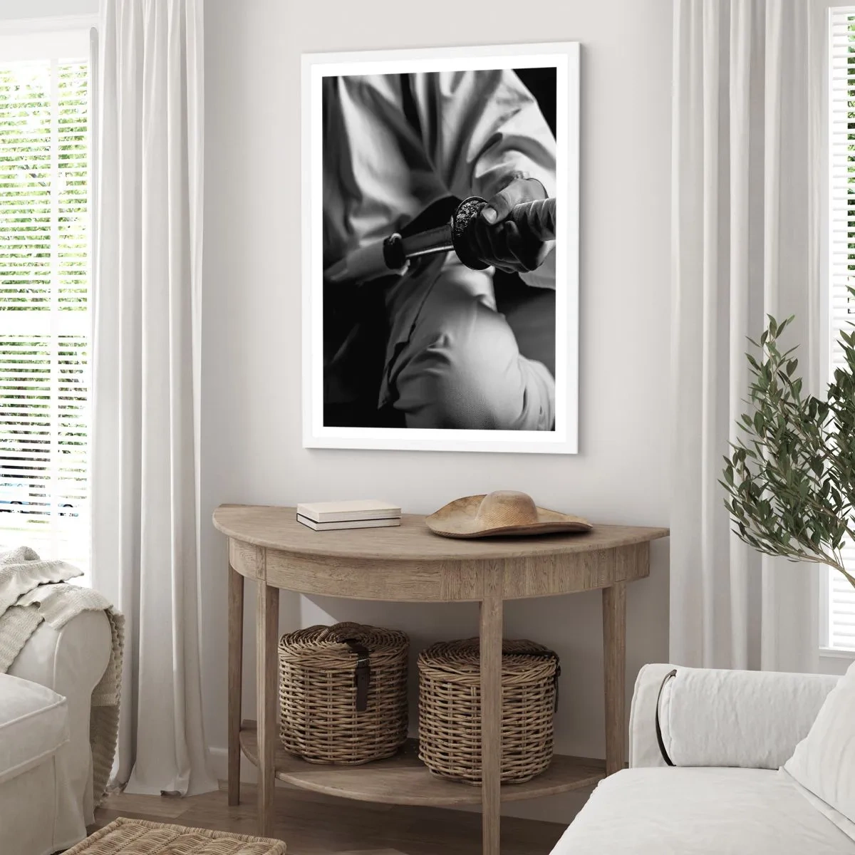 Poster în ramă albă - Sufletul unui războinic - 70x100 cm