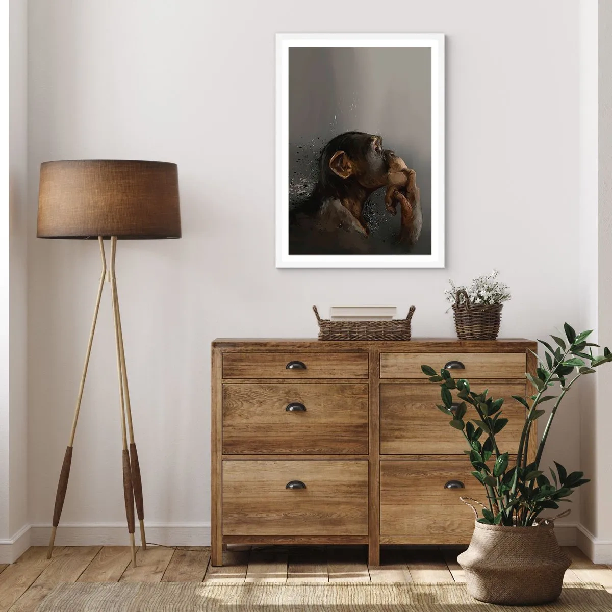 Poster în ramă albă - Cu siguranță, gânditorul - 70x100 cm