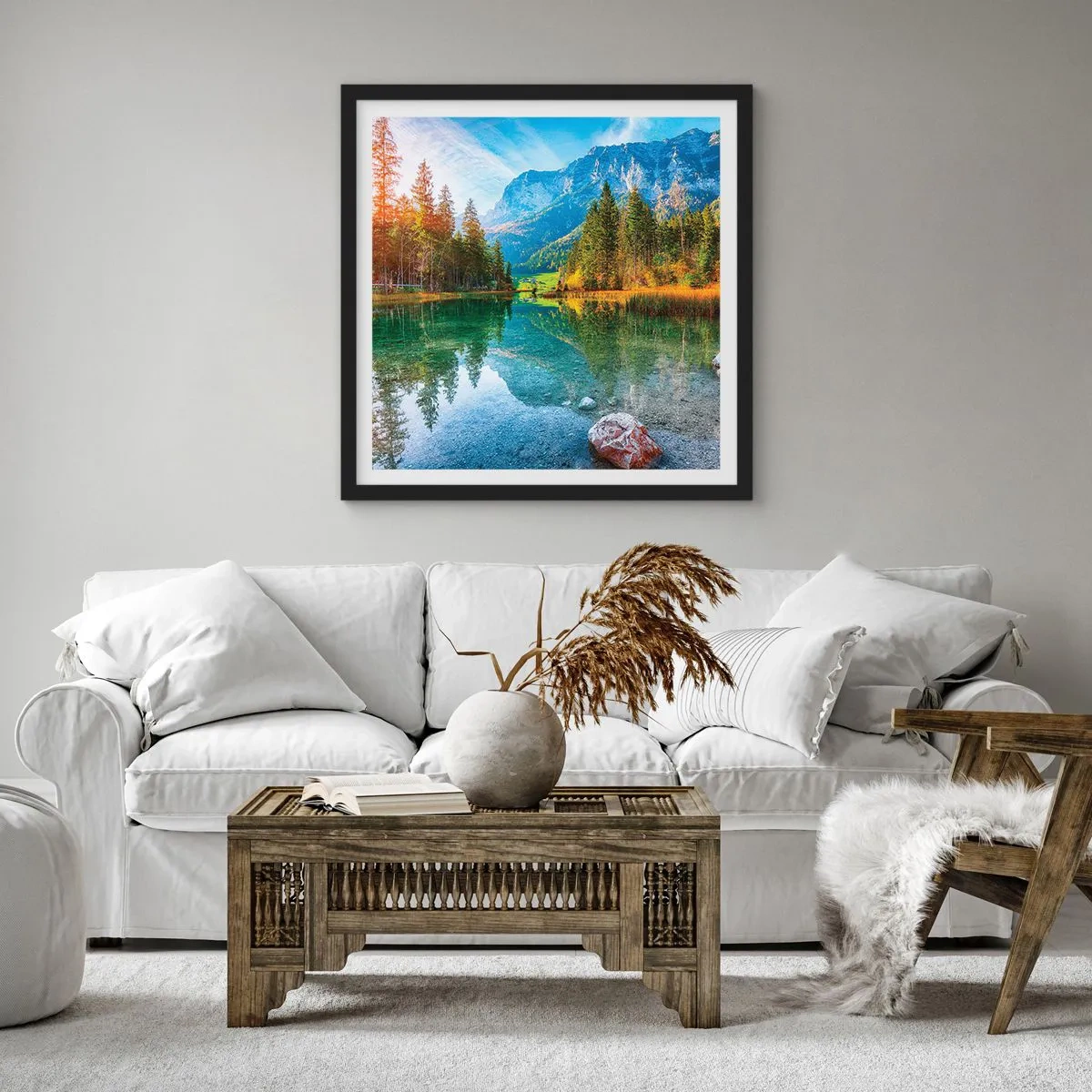 Poster în ramă neagră - Blândețea toamnei - 30x30 cm