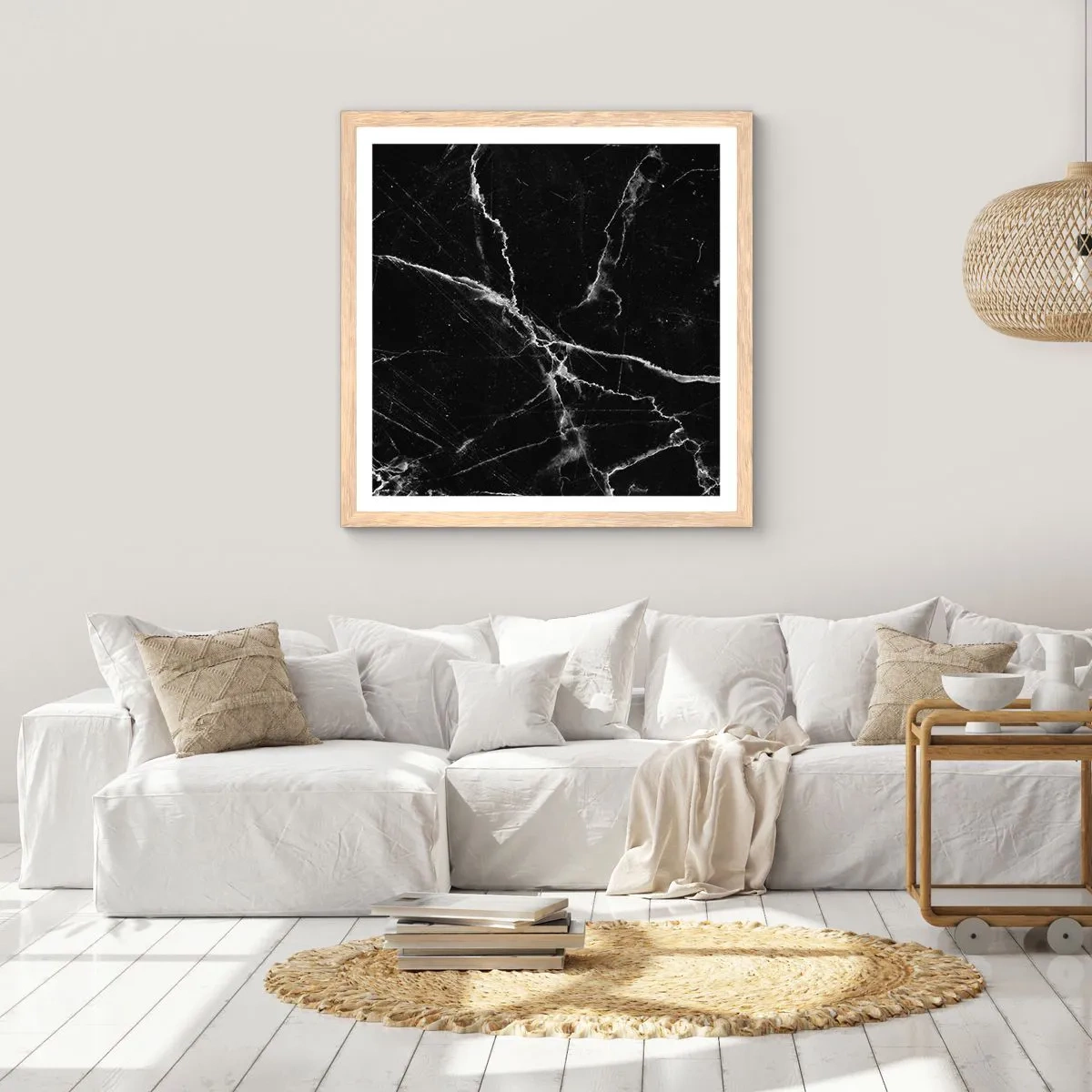 Poster în ramă de stejar deschis - Viața secretă a unei pietre - 50x50 cm