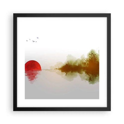 Poster în ramă neagră - Promisiune de liniște - 40x40 cm