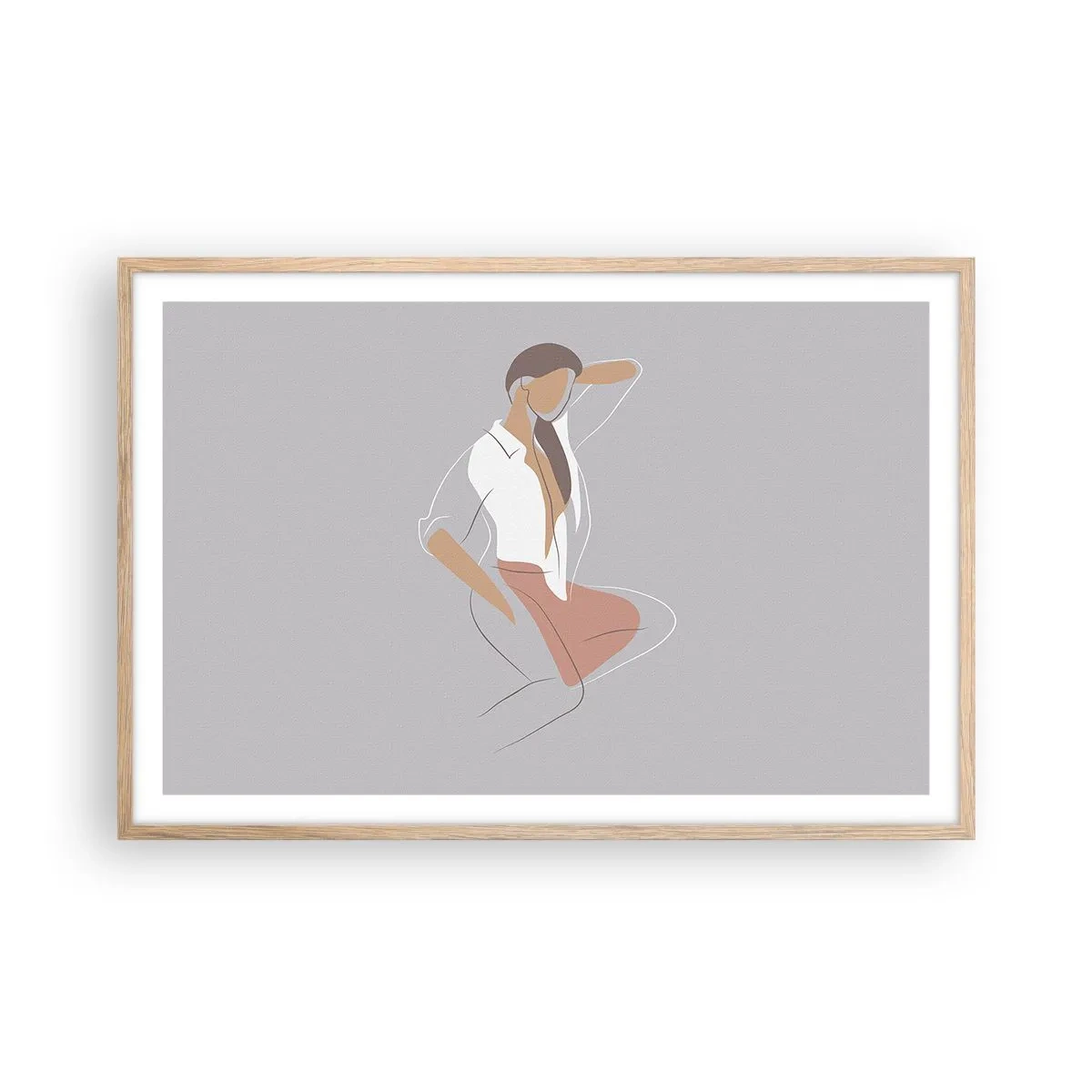 Poster în ramă de stejar deschis - Schiță de farmec - 91x61 cm