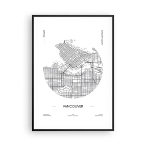 Poster în ramă neagră - Anatomia Vacouverului - 70x100 cm