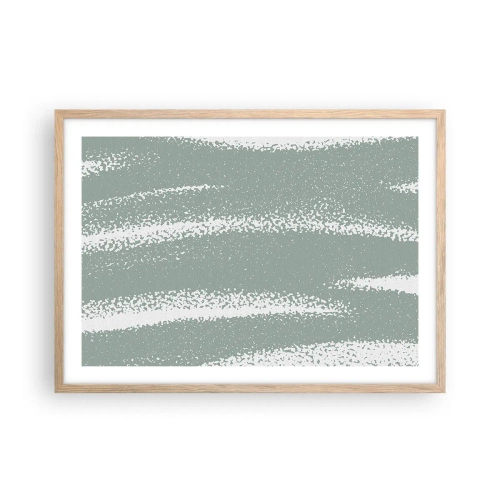 Poster în ramă de stejar deschis - Abstracție în stil de iarnă - 70x50 cm