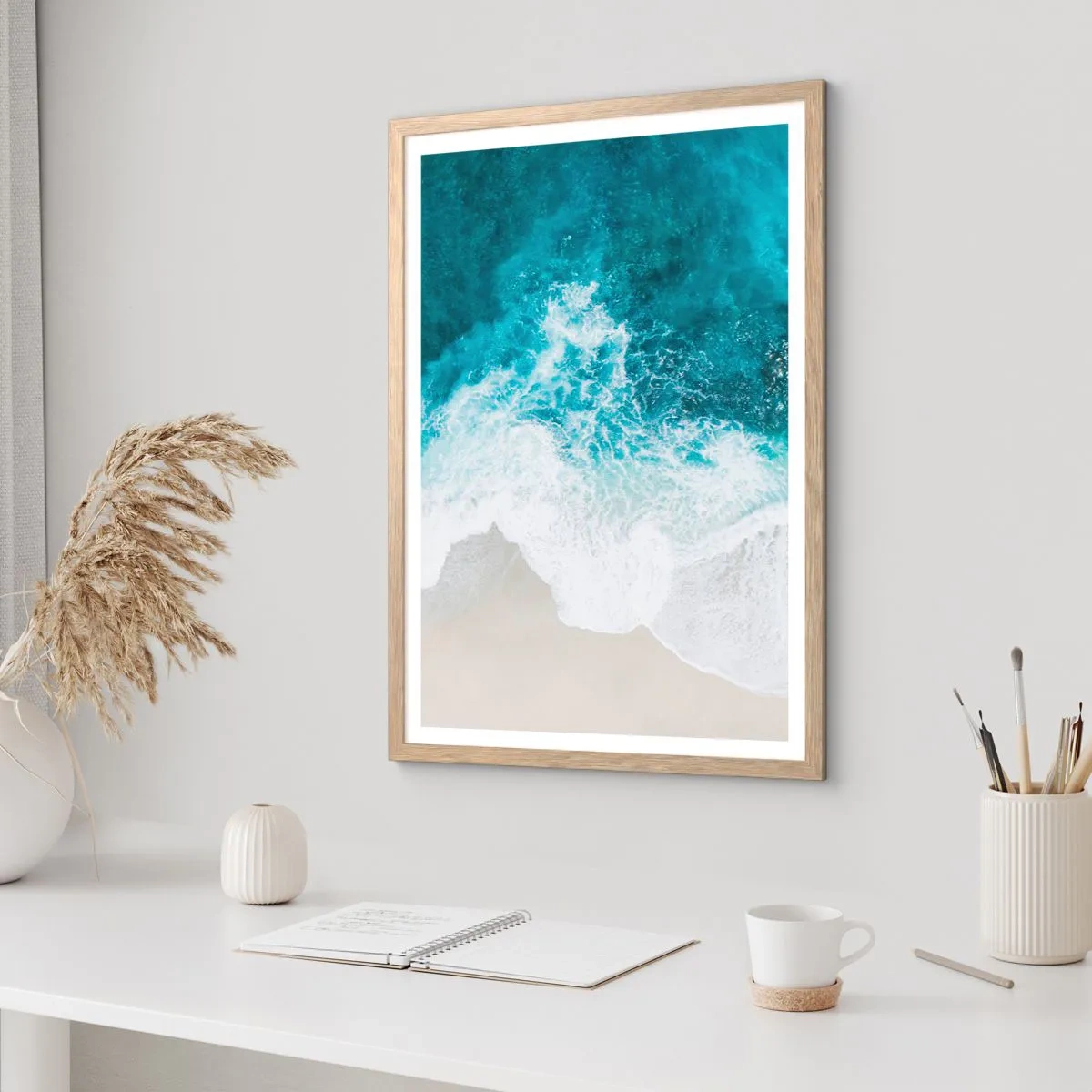 Poster în ramă de stejar deschis - Mângâiere naturală - 70x100 cm