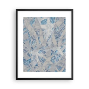 Poster în ramă neagră - Într-un labirint de gri-albastru - 40x50 cm