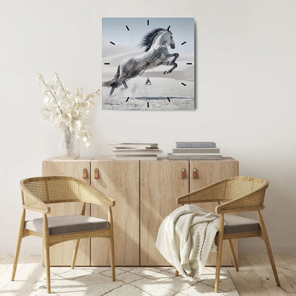 Ceas de perete - Ceas pe sticlă - Prinț arab - 40x40 cm