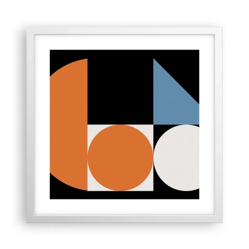 Poster în ramă albă - Sistem de figuri - 40x40 cm