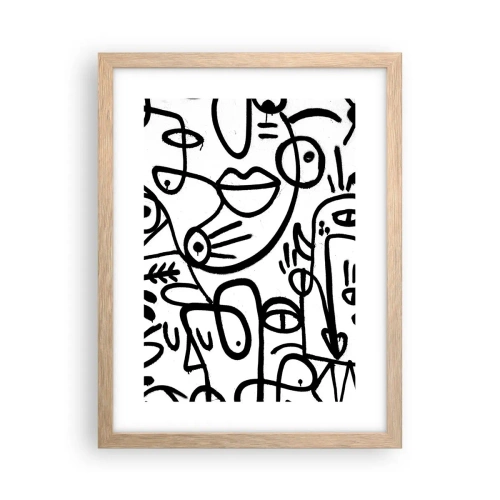 Poster în ramă de stejar deschis - Chipuri și miraje - 30x40 cm