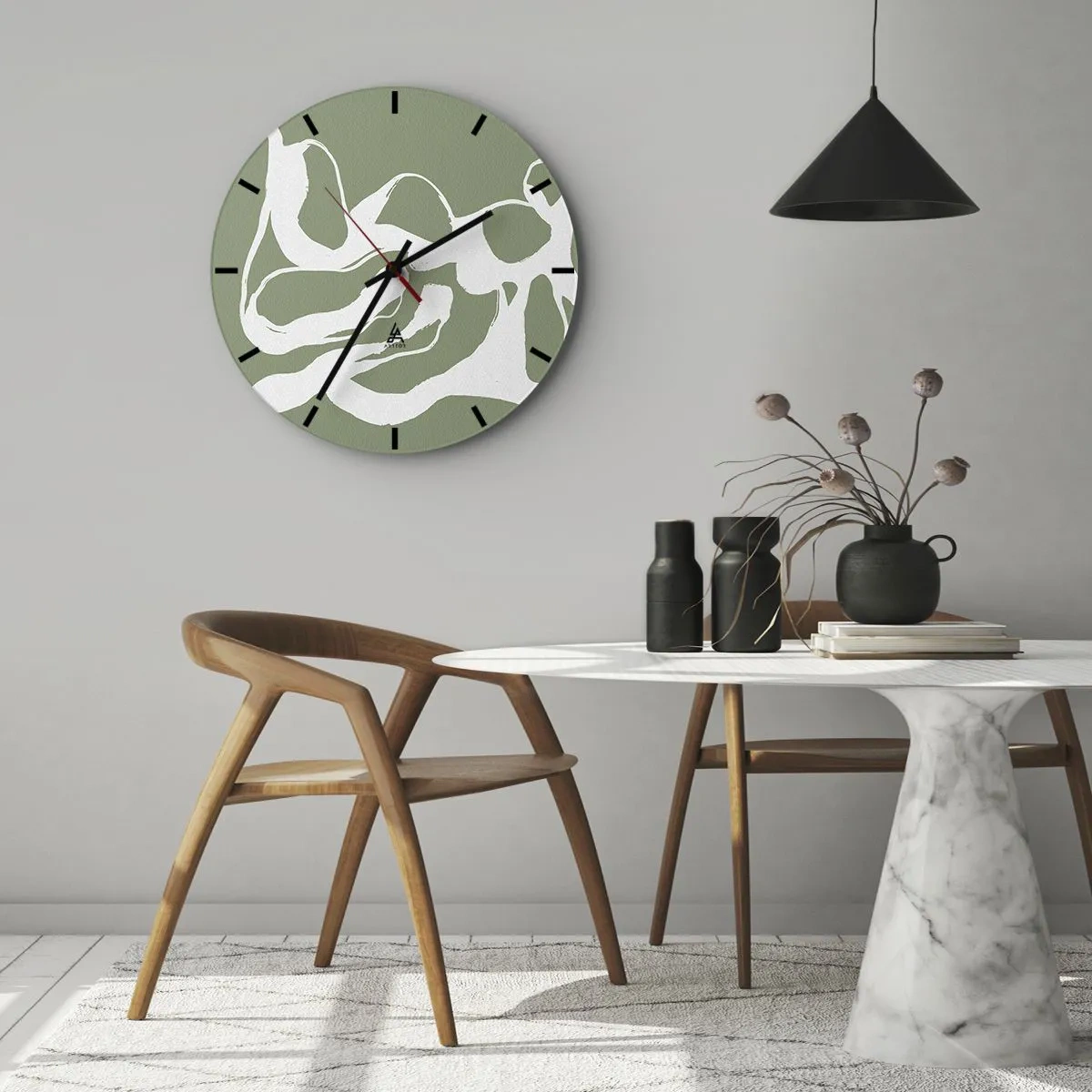 Ceas de perete - Ceas pe sticlă - Chemarea spațiului - 40x40 cm