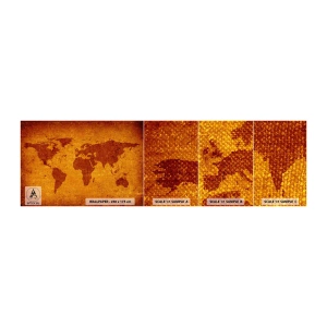 Mostră de Tapet Standard Eco - Invitație la o călătorie - Hărțile lumii, Continente, Călătorii - 100x30 cm