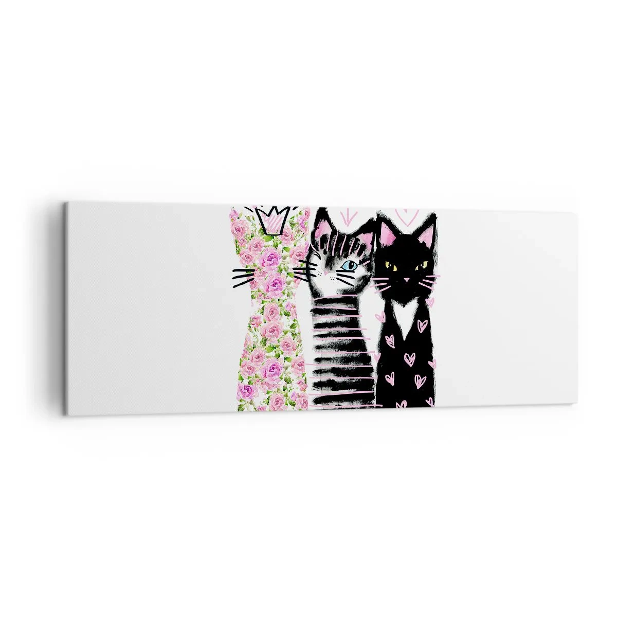 Tablou pe pânză - Trei pisici - 140x50 cm