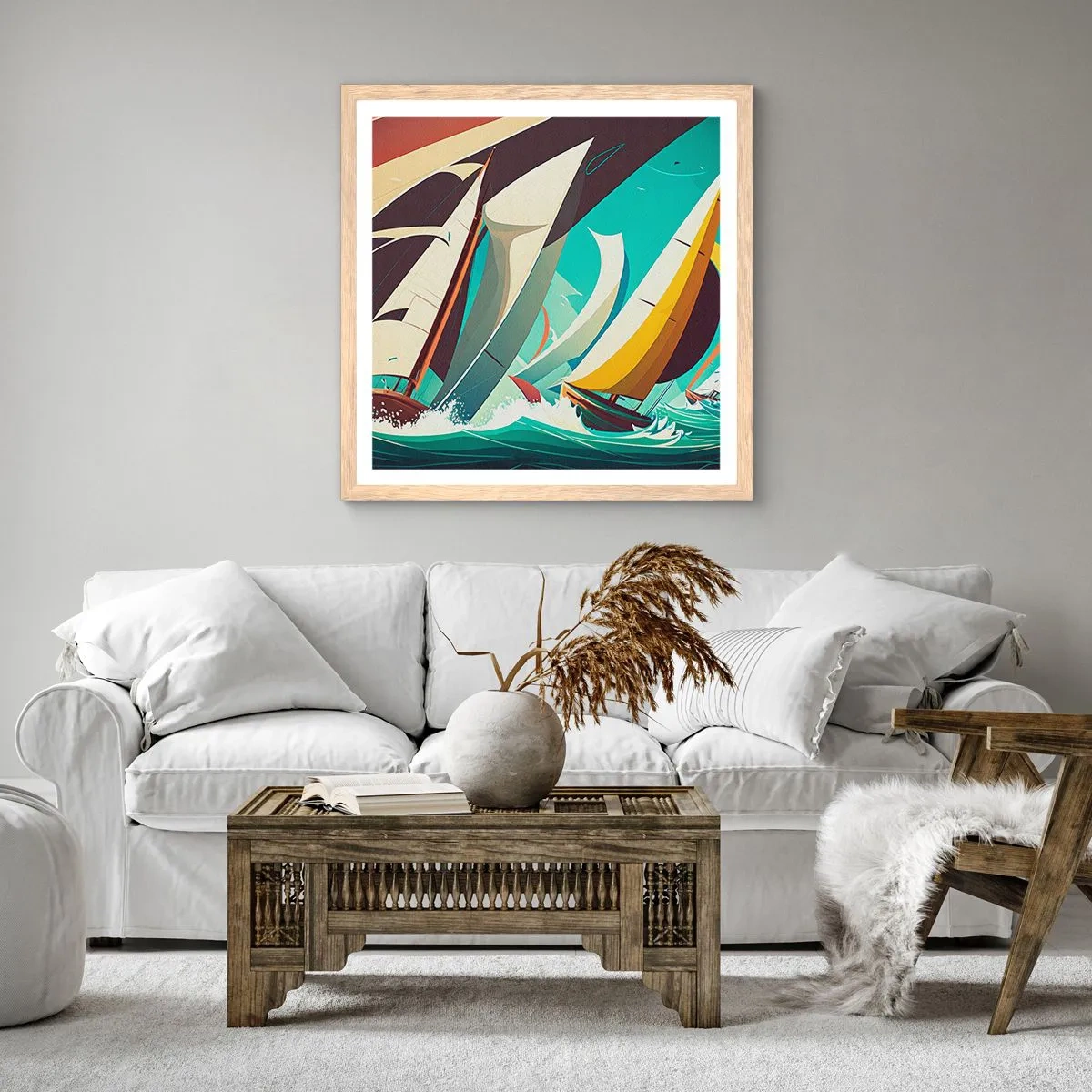 Poster în ramă de stejar deschis - Voinici și învingători - 30x30 cm
