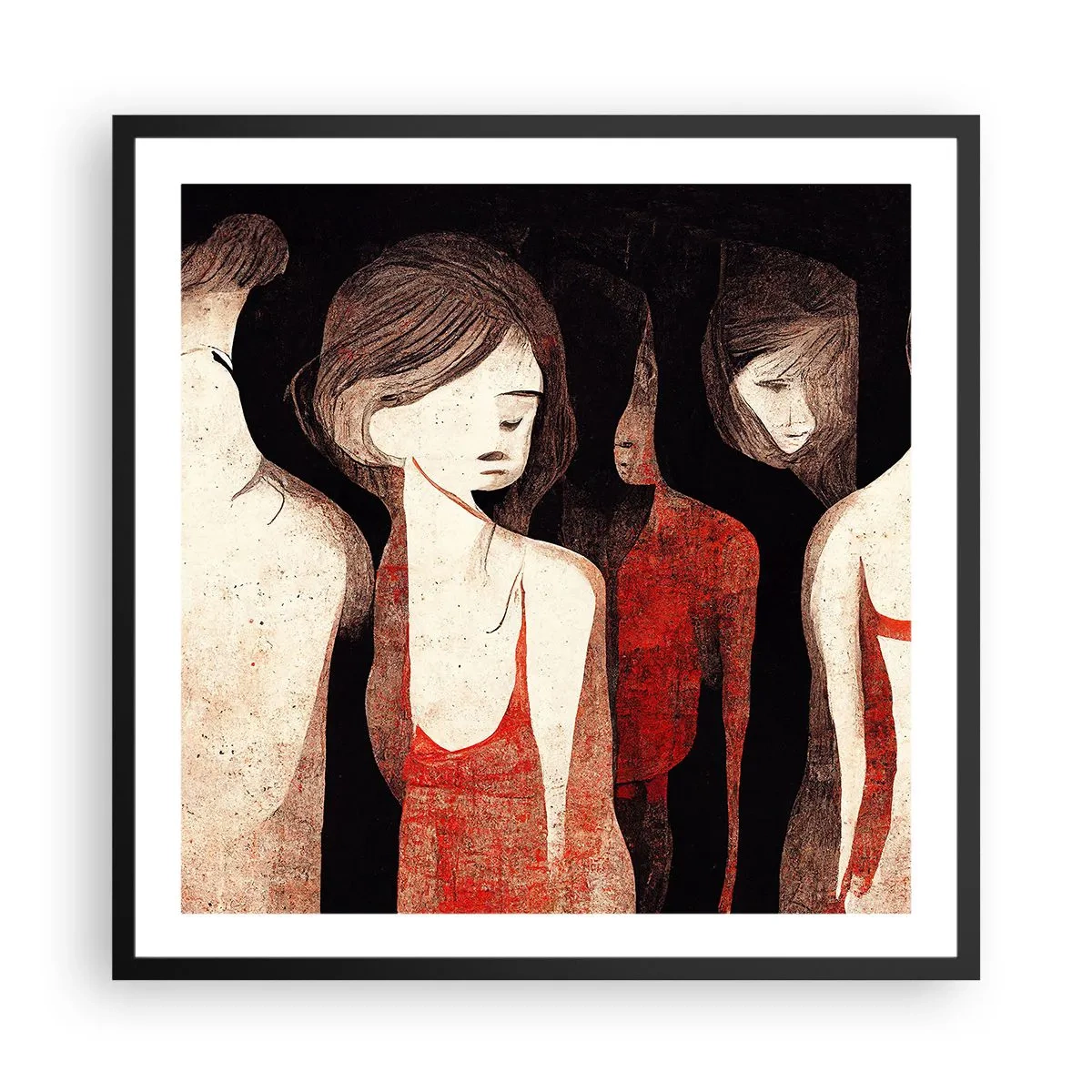 Poster în ramă neagră - Madonele întunericului - 60x60 cm