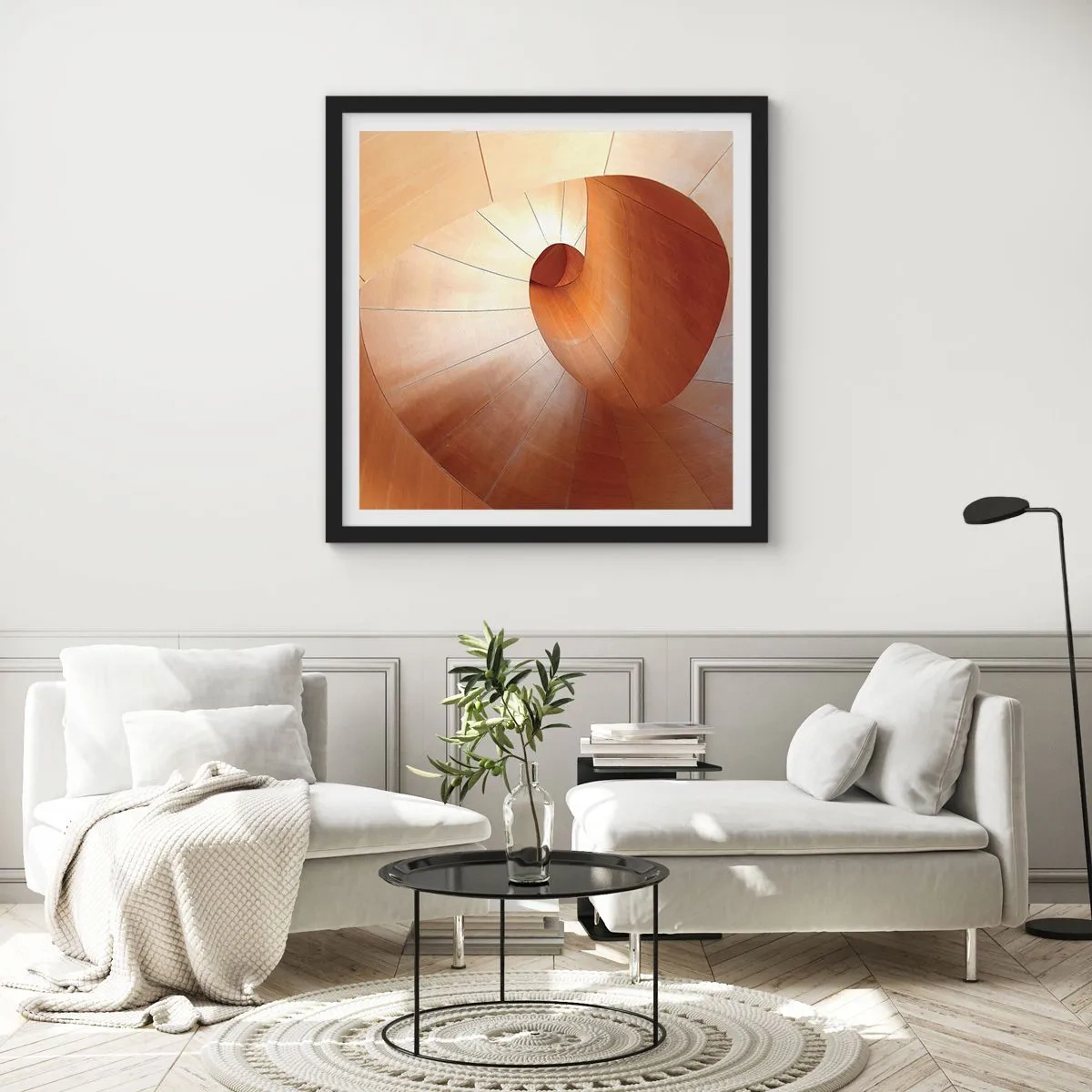 Poster în ramă neagră - Serpentină arhitecturală - 50x50 cm