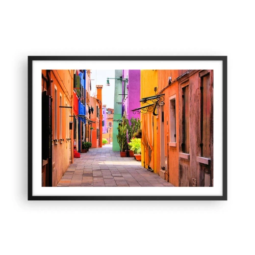 Poster în ramă neagră - Aleea curcubeului - 70x50 cm