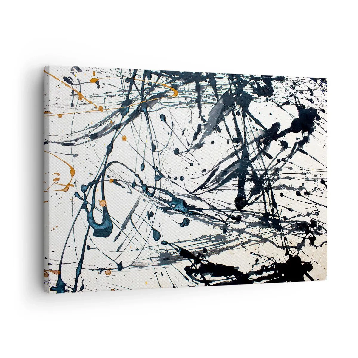 Tablou pe pânză Canvas - Model de pictură abstractă cu linii și pete dinamice - 70x50cm - Cu sau fără sens? - Decorațiune modernă pentru perete pentru living și dormitor ARTTOR