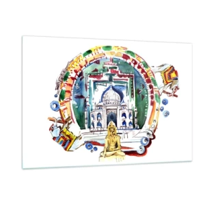 Tablou pe sticlă - Echilibrul hindus al lumii - 120x80 cm