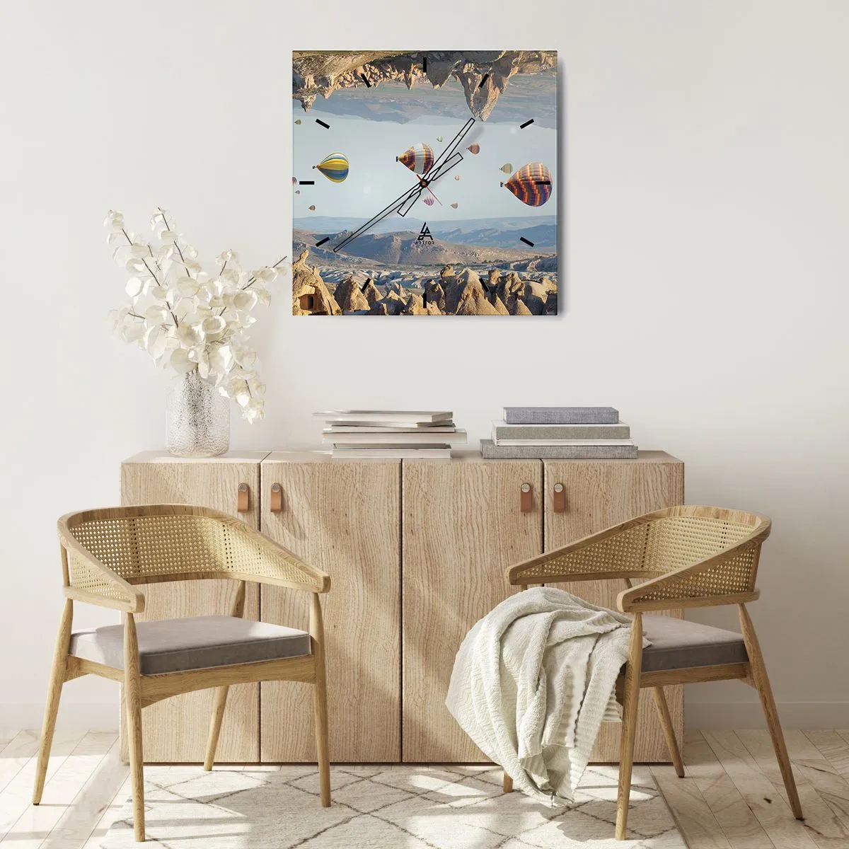 Ceas de perete - Ceas pe sticlă - Orice este posibil aici - 30x30 cm