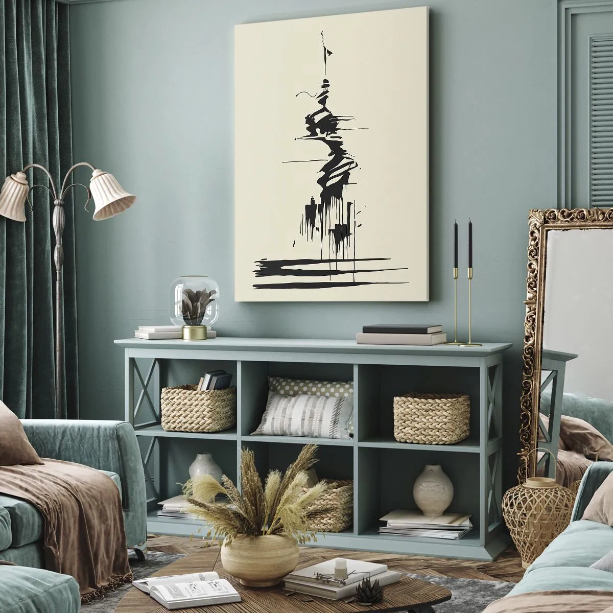 Tablou pe pânză - Abstracție pripită - 65x120 cm