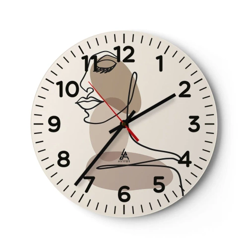 Ceas de perete - Ceas pe sticlă - Ascultându-se pe sine - 40x40 cm