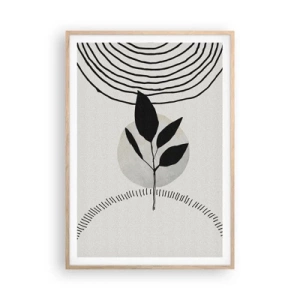 Poster în ramă de stejar deschis - Compoziție: ritualurile naturii - 70x100 cm