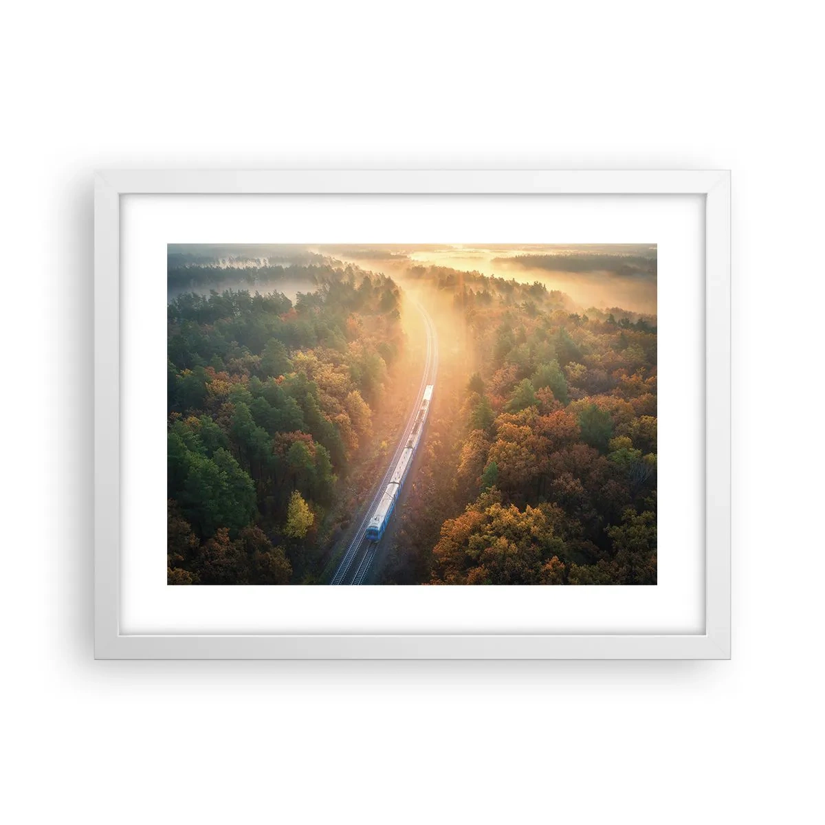 Poster în ramă albă - Călătorie de toamnă - 40x30 cm