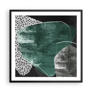Poster în ramă neagră - Abstracție colorată cu fulgi de aur - 60x60 cm