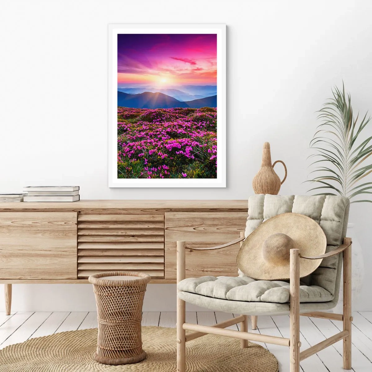 Poster în ramă albă - Ierburile proaspete miroseau puternic - 61x91 cm