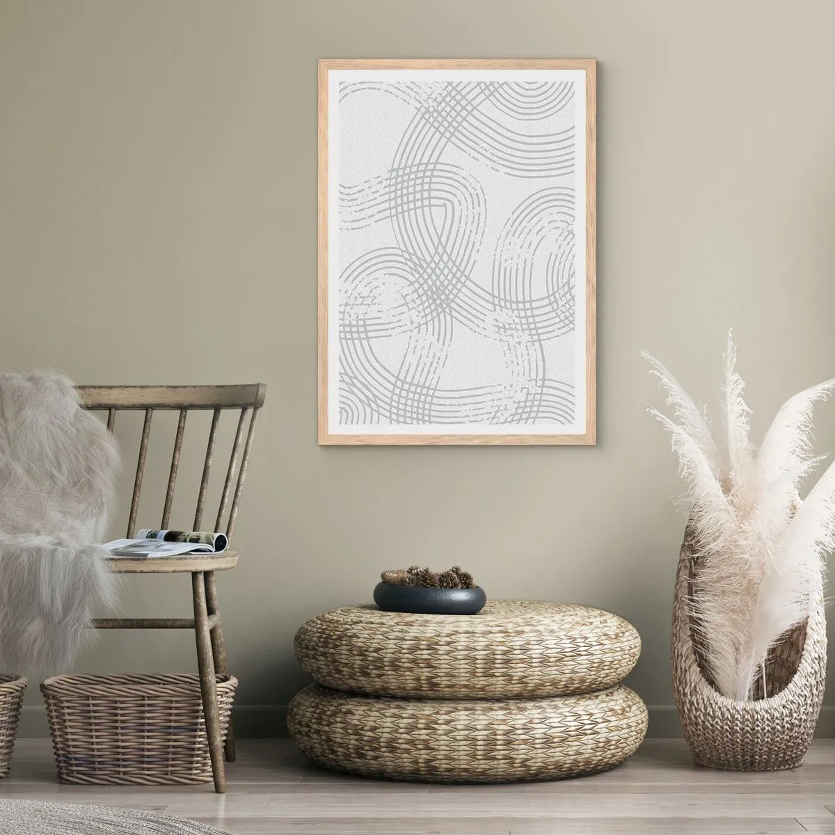 Poster în ramă de stejar deschis - Nu există o cale ușoară - 50x70 cm