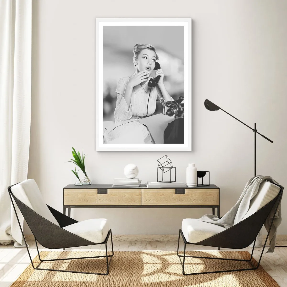 Poster în ramă albă - Bună ziua, suntem în anii '50. - 30x40 cm