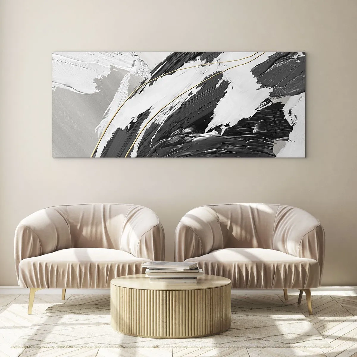 Tablou pe sticlă - Abstracție cu fler - 160x50 cm