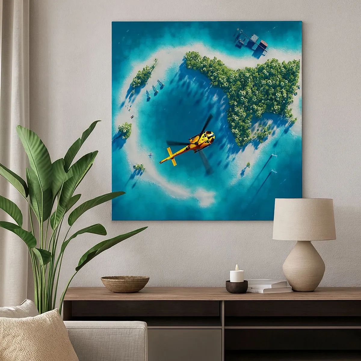 Tablou pe pânză - Cumpără-ți o insulă - 30x30 cm