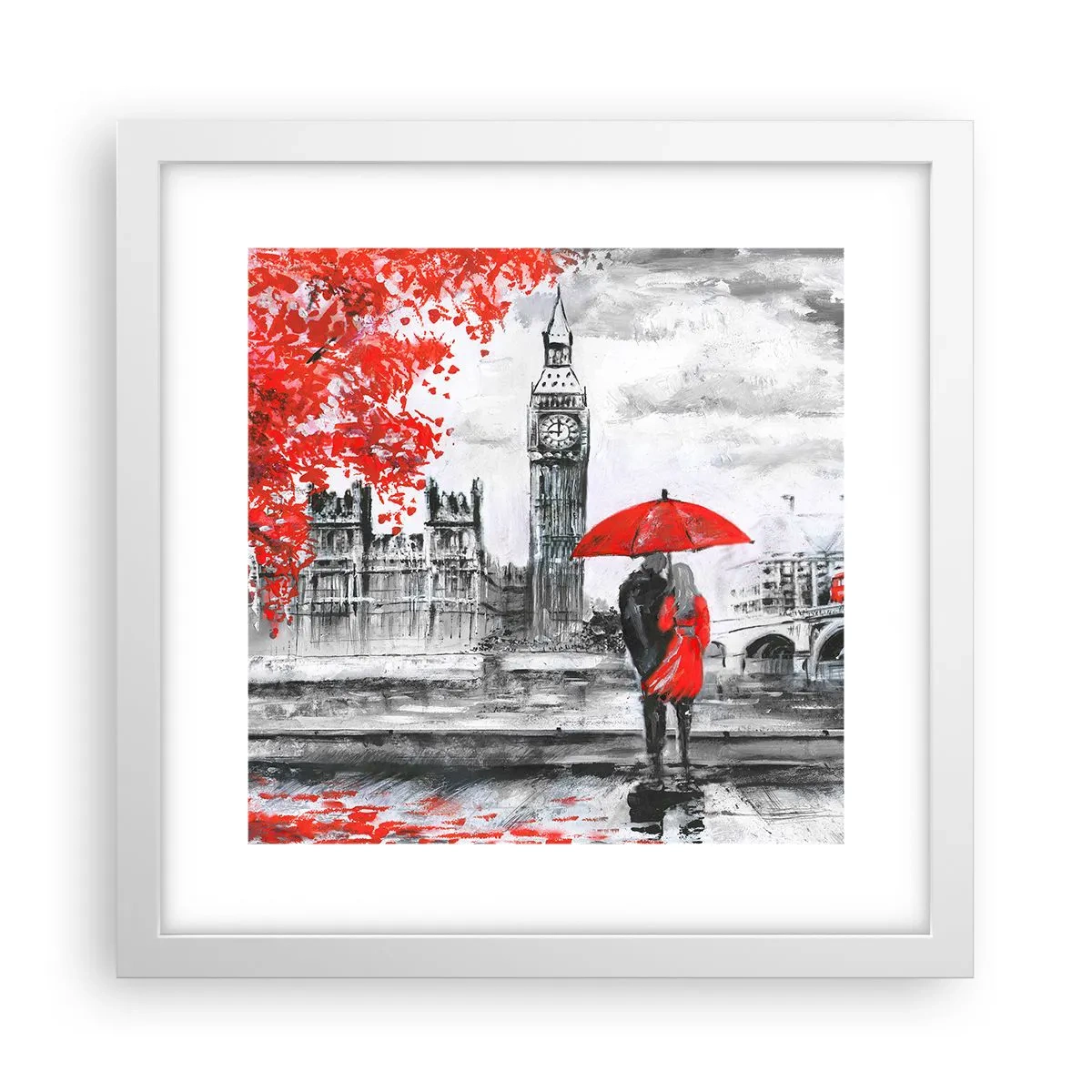 Poster în ramă albă - Îndrăgostit de Londra - 30x30 cm