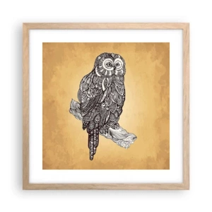 Poster în ramă de stejar deschis - Ornamente complicate de înțelepciune - 40x40 cm