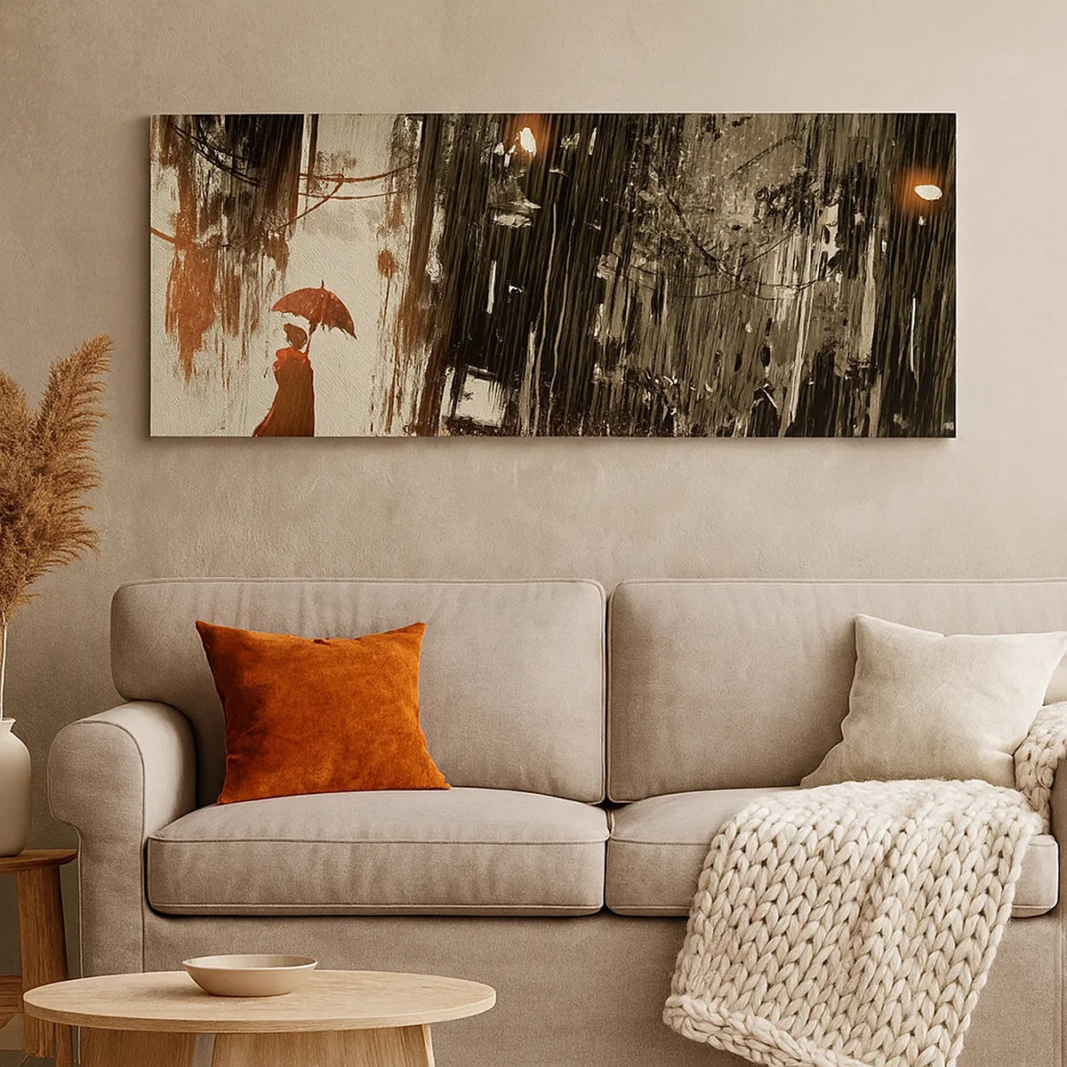 Tablou pe pânză - Poezia umbrelei roșii - 30x30 cm