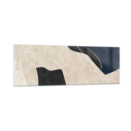 Tablou pe sticlă - Compoziție abstractă - contrast de culori - 90x30 cm
